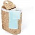 WATER HYACINTH LIDDED OVAL DOUBLE LAUNDRY HAMPER